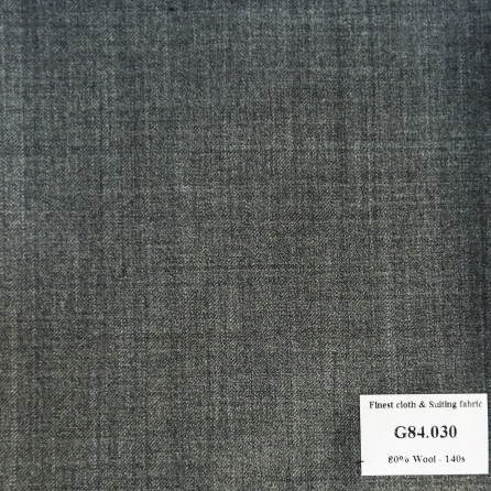 G84.030 Kevinlli V7 - Vải Suit 80% Wool - Xám Trơn